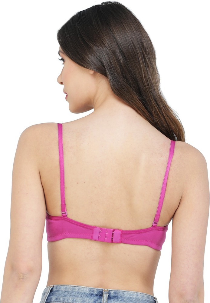 Deevaz Combo of 2 Women's Non-Padded Non-Wired Bridal Lace Bra In Fuchsia &  Red Colour.