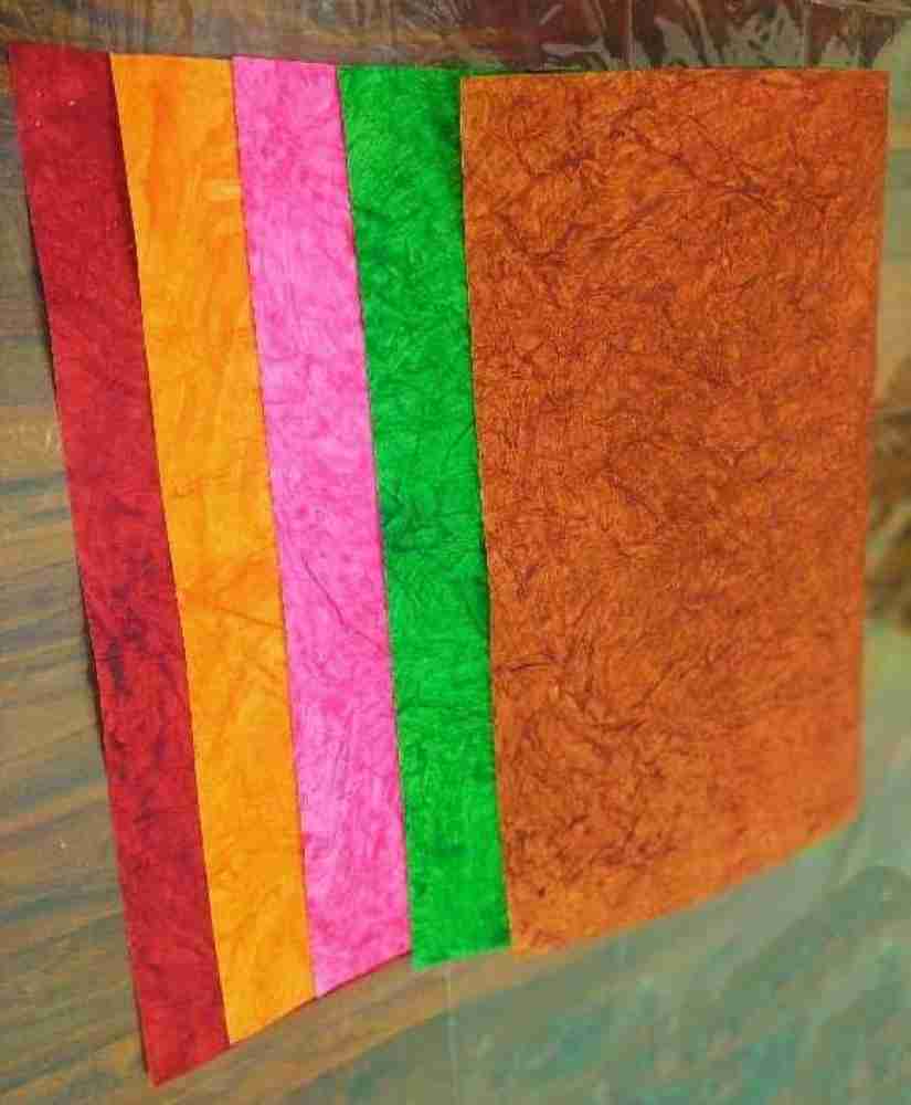 First Click Handmade Paper Set of 5 color Sheets Unrued 56.5  x 78 cm 200 gsm Craft paper - Craft paper