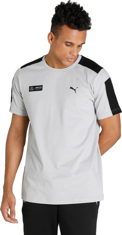 PUMA Colorblock Grey Round Online Prices at Men Round Best PUMA - Buy India Men in Neck Grey T-Shirt Colorblock Neck T-Shirt