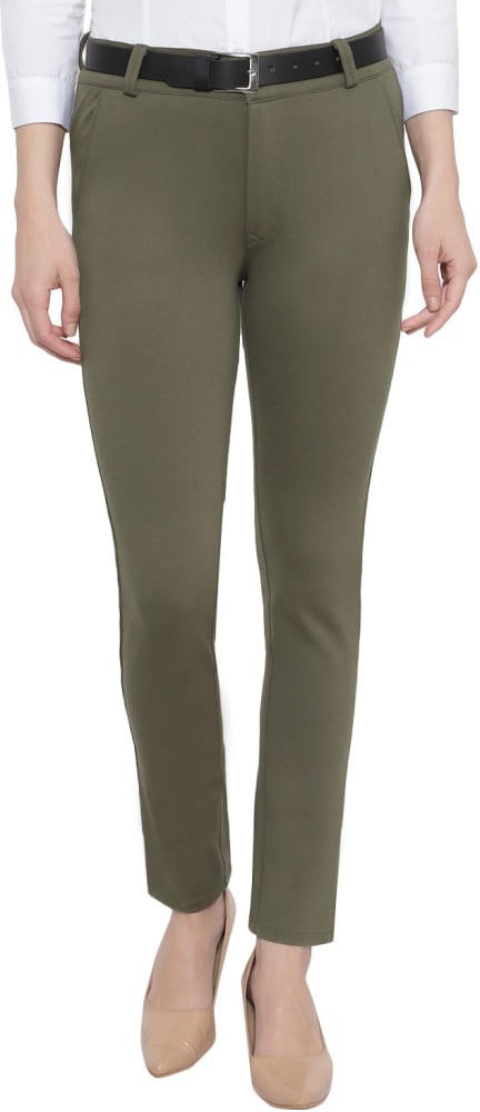 Niyo Girls Slim Fit Women Dark Green Trousers - Buy Niyo Girls Slim Fit  Women Dark Green Trousers Online at Best Prices in India