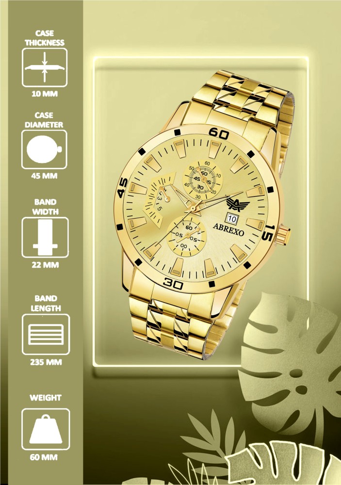 Abrexo golden best sale watch price