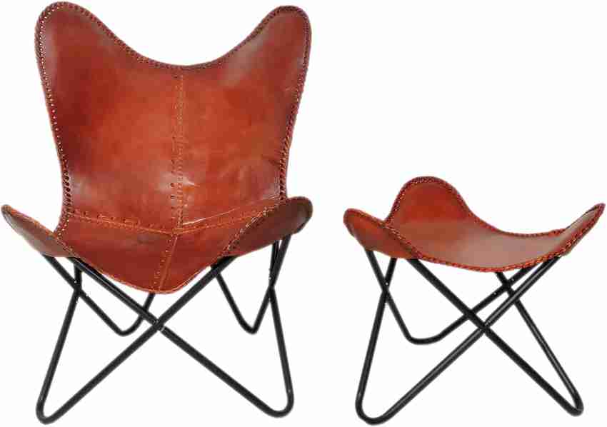 RIDHI SIDHI EXPORTS Handmade Leather Butterfly Sling Chair And