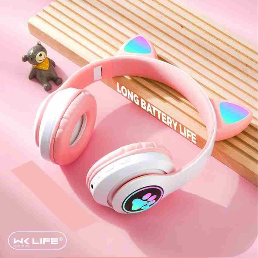 Pink over best sale ear wireless headphones