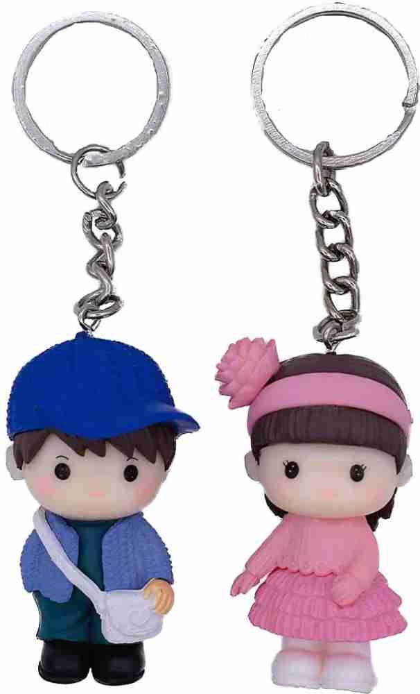 Eease Cartoon Dolls Small Keychain Porte Clef Women Keyring Car Trinket Couple Key Chains Kids Toy Key Ring Charms Pendant, Kids Unisex