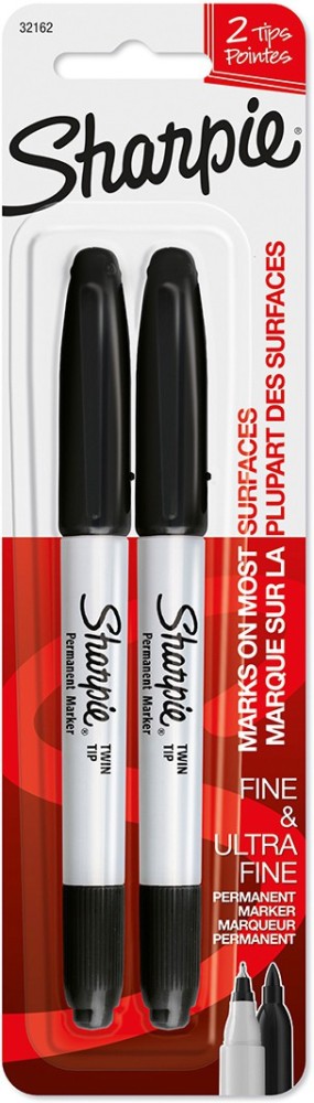 Sharpie Twin Tip Markers Fine & Ultra Fine Black