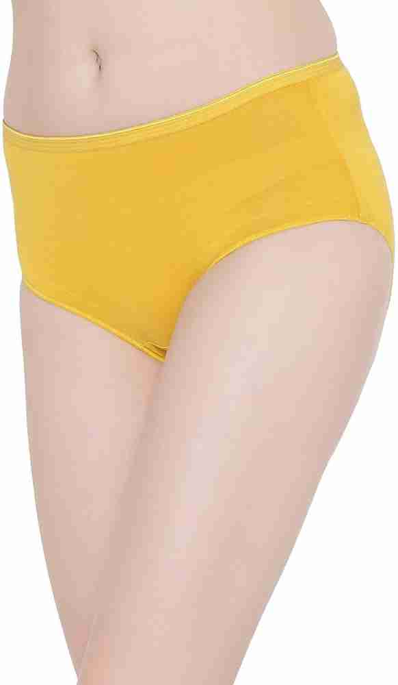 Buy women's yellow cotton heart printed panties online india