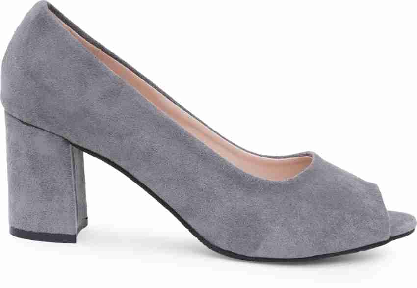 Gray open best sale toe heels