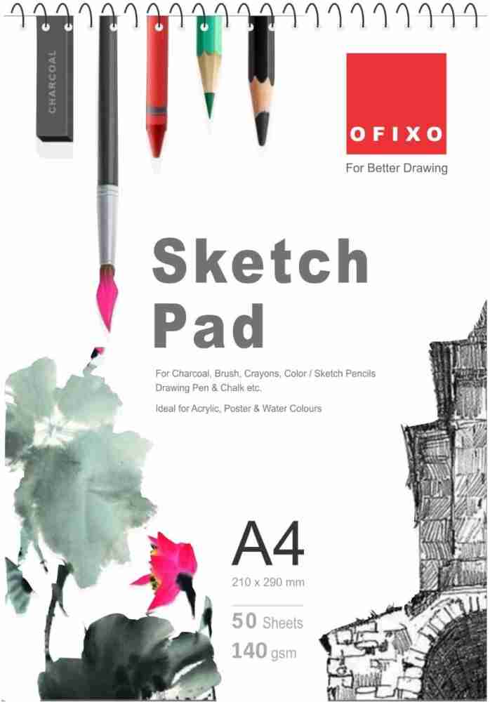 KAMAL A3 Drawing and Sketch Pad for Artists, 120LB/140GSM drawing pad, 50  Sheets/100 Pages Sketch Book for Alcohol Markers, solvent markers, pencils,  charcoal, pastels etc., Great Gift Idea Sketch Pad Price in