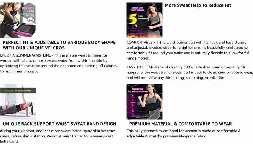  Waist Trimmer Sweat Waist Trainer Women Waist Sweat Belt  Band Belly Stomach Wrap Purple