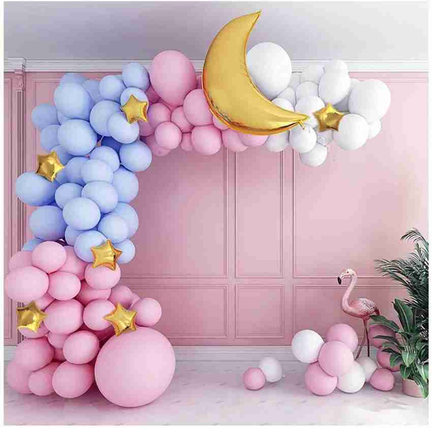 Dinipropz Solid Balloons Arc with Golden Moon Foil