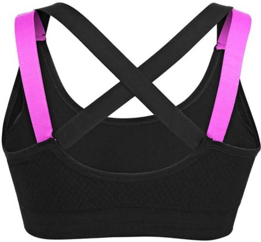 Buy Zylum Fashion Women Best Padded Sports Zipper Sports Bras for Large  Breasts Zip Closure Sports Bra for Gym, Yoga, Running, and  Fitness(Removable Pads) (L, Pink) at
