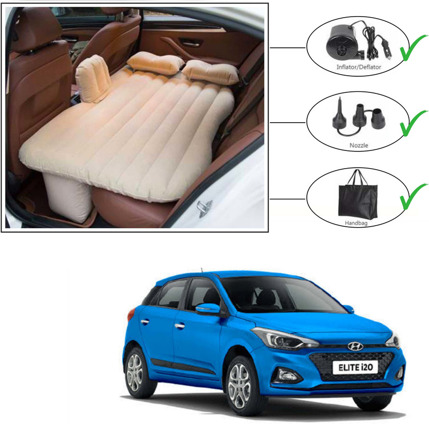 Gadiparts Car Inflatable Bed Beige with Two Air Pillows with Pump Kit for i20 Elite New Car Inflatable Bed Price in India Buy Gadiparts Car Inflatable Bed Beige with