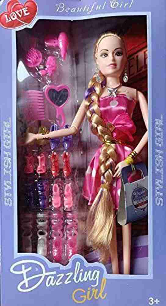 Long hair sale barbie doll set