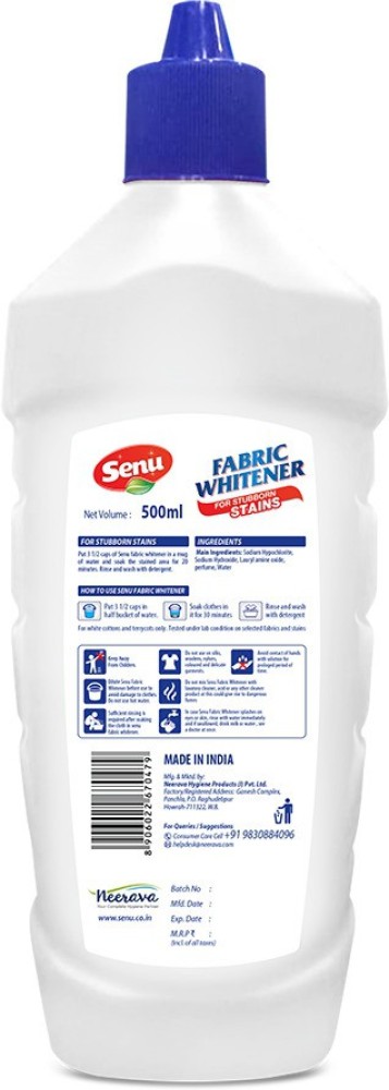 Buy Senu Fabric Whitener with Bleach, Stains Remover, For White Fabric