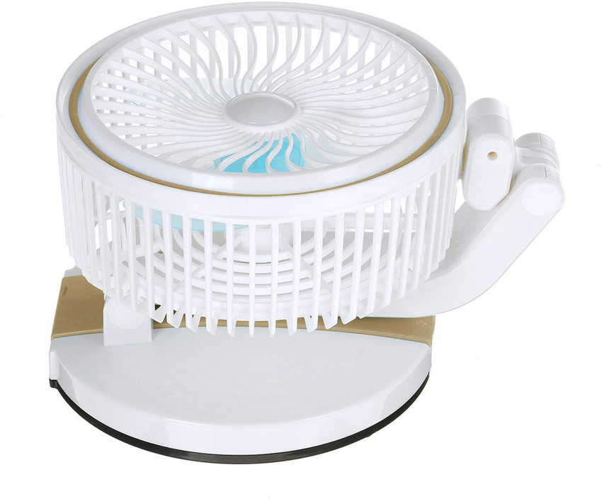 Supermoon rechargeable folding fan with led light top