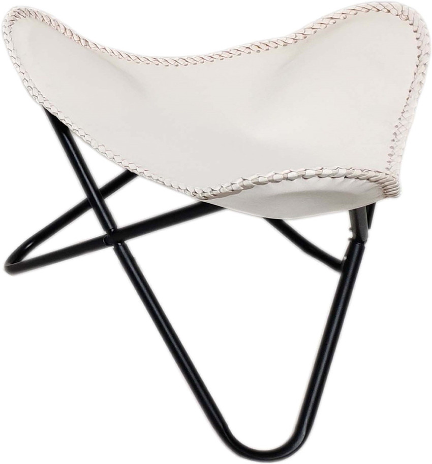 White leather butterfly clearance chair
