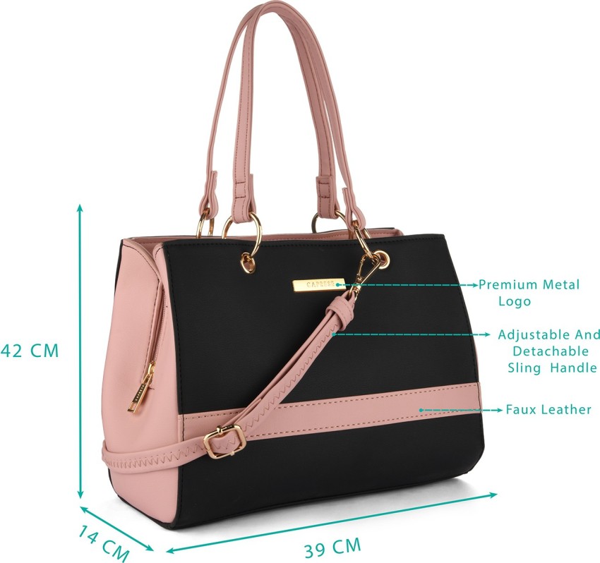 Buy Caprese Women Black Pink Hand held Bag Black Online Best