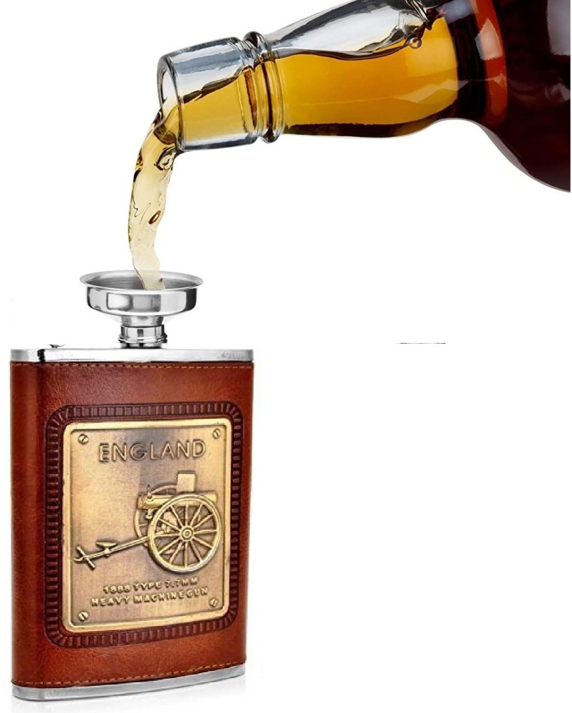 nexShop R 1136 England Brown Hip Flask For Vine/Vodka/Beer/Brandy Liquid  Storage Stainless Steel Hip Flask Price in India - Buy nexShop R 1136  England Brown Hip Flask For Vine/Vodka/Beer/Brandy Liquid Storage Stainless