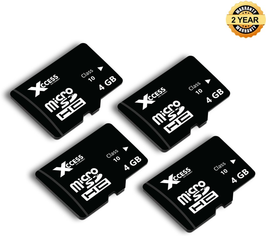 XCCESS Xcces 4GB Micro Sd Card Pack of 1 4 GB MicroSD Card Class 10 40 MB/s  Memory Card