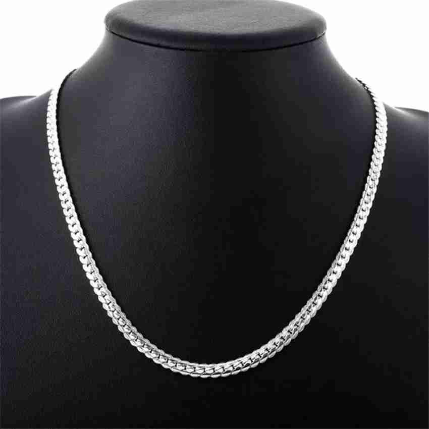 vien Cubic Zirconia Sterling Silver Plated Stainless Steel Chain Price in  India - Buy vien Cubic Zirconia Sterling Silver Plated Stainless Steel Chain  Online at Best Prices in India