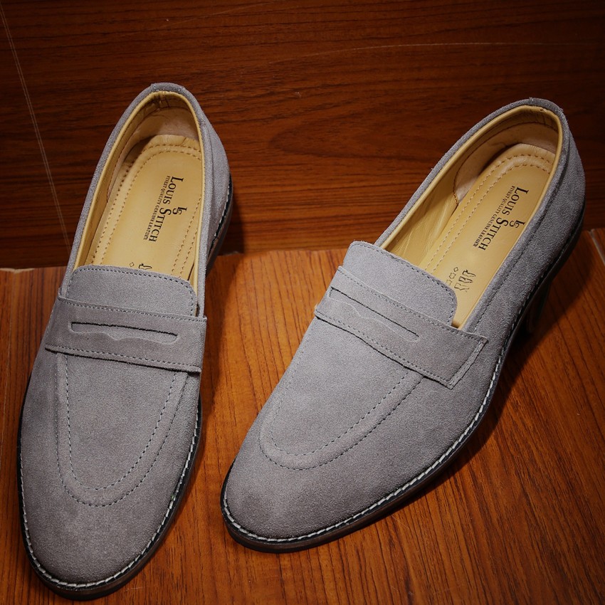 Authentic Louis Vuitton Black Suede Loafers Mens Shoes Size 9.5