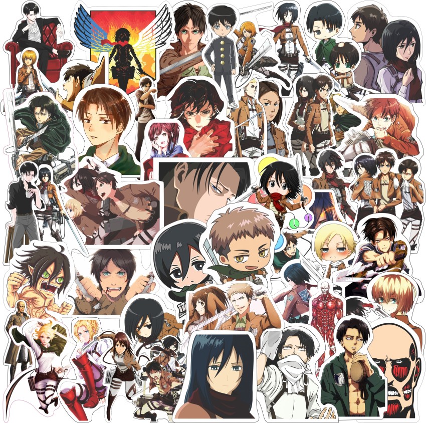 Rousrie 4.318 cm Attack on Titans Laptop Stickers (4) Self Adhesive Sticker  Price in India - Buy Rousrie 4.318 cm Attack on Titans Laptop Stickers (4)  Self Adhesive Sticker online at