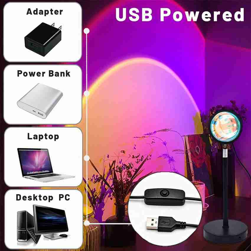 Sunset Lamp Multi-Color RGB with Remote, 16 LED Colors, Power Adapter