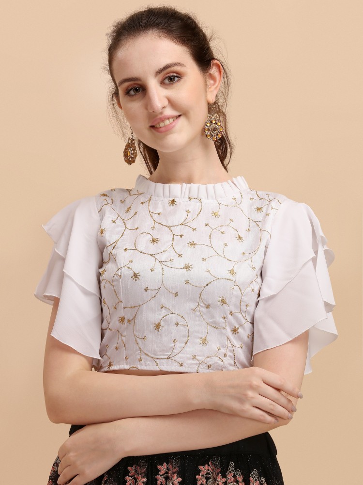 Paralians Casual Embellished Women White Top - Buy Paralians