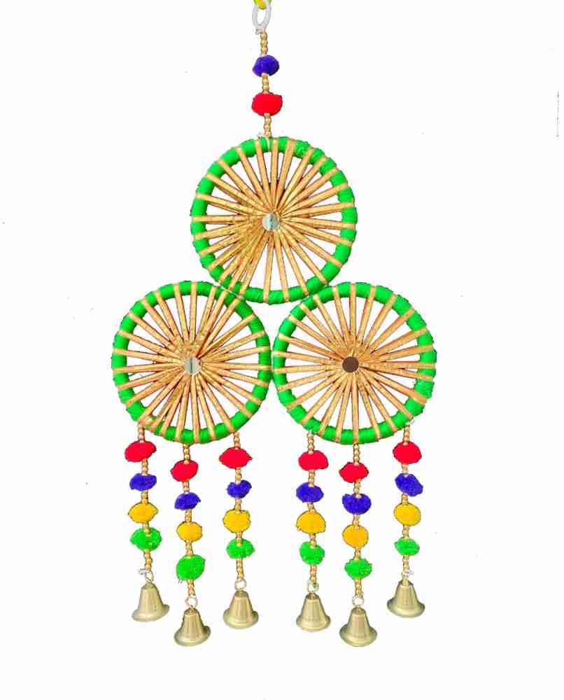 3A Featuretail 3 in 1 Handcrafted Decorative Colourful Wall/Door/Window Hanging  Bells Toran Price in India - Buy 3A Featuretail 3 in 1 Handcrafted  Decorative Colourful Wall/Door/Window Hanging Bells Toran online at