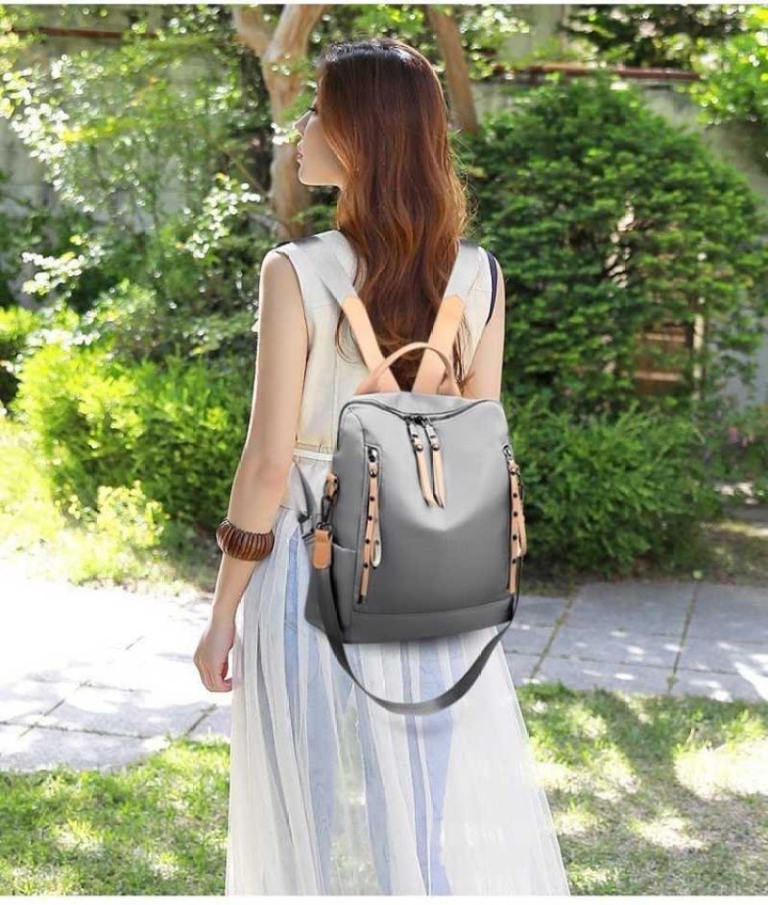 Leather Retail Backpack for Women and Shoulder Bag for Girls College Office  Bag