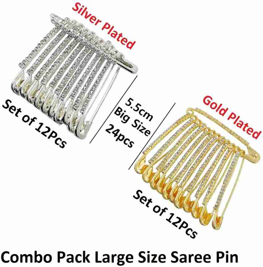 Jumbo Gold Tone Safety Pins, Set of 30