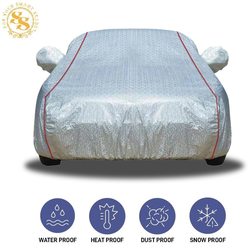 AutoFurnish Matty Silver Car Cover - Hyundai i10, Water Resistant, Triple-Stitched, Dust and Heat Protection, 2X2 Matty Fabric, Elastic  Bottom, Heavy Buckle