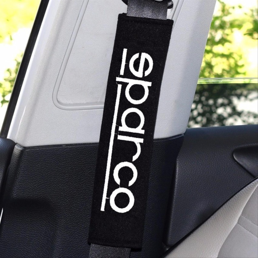cardashion Black Sparco Car Seat Belt Shoulder Pads Car Seat Belt