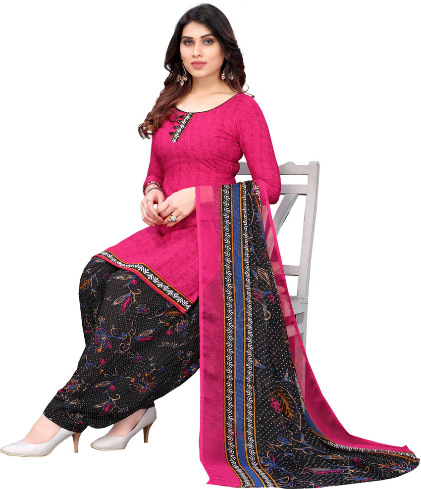 PINK WISH Crepe Solid Printed Salwar Suit Material Price in India Buy PINK WISH Crepe Solid Printed Salwar Suit Material online at Flipkart