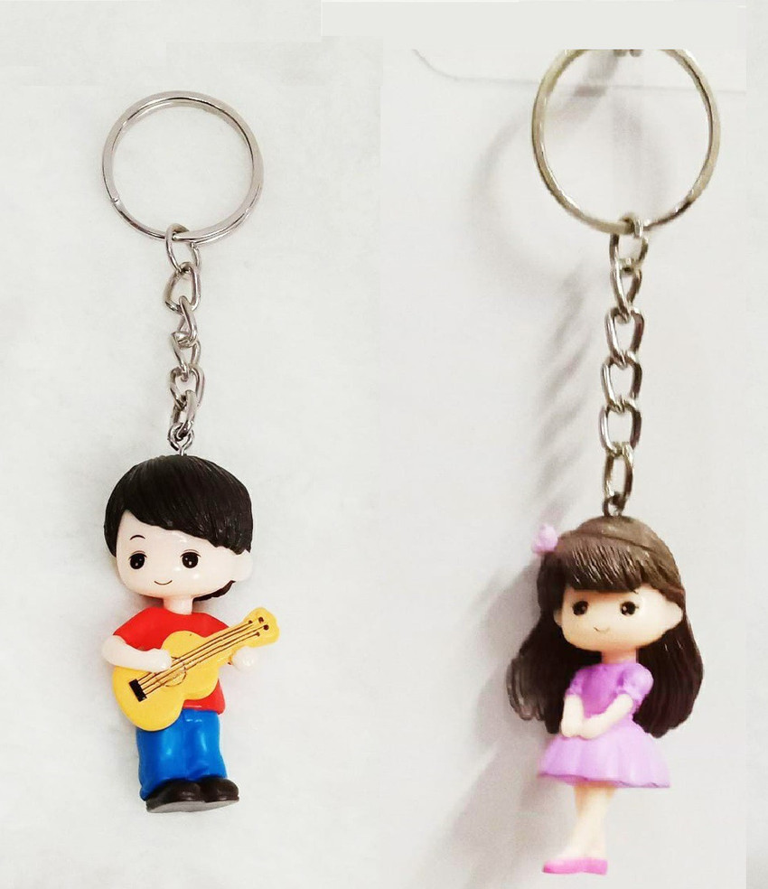 Style My Home Cute Looking Couple Keychain for Lovers Key Ring