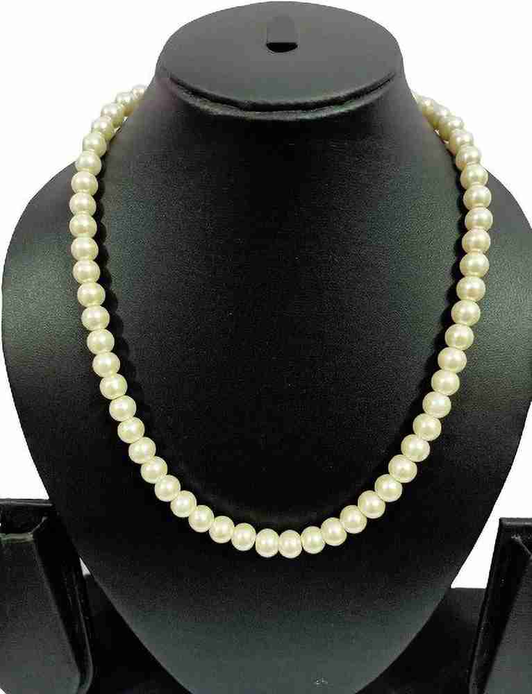 Siddka Off White Pearl 10mm pearl mala for woman girl Pearl