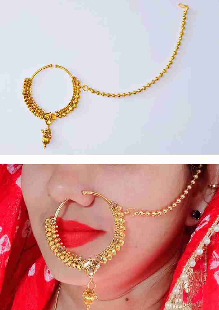 Tanishq gold nath deals design