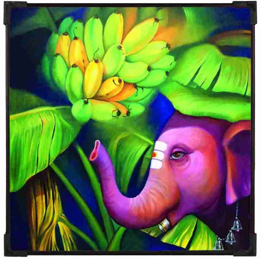 Purple selling Elephant Original Oil Painting, animal painting, kids decor wall , gift home decor, collectibles, contemporary art