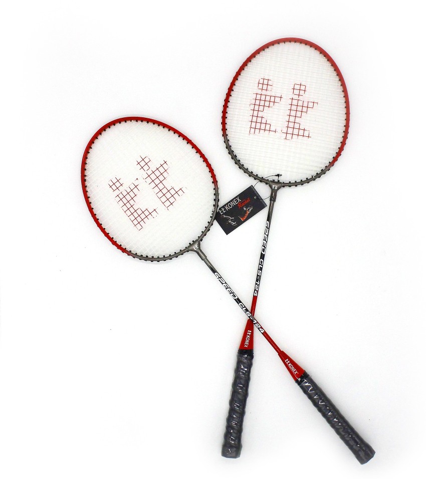 Konex Speed CLS 124 Aluminium Badminton Racket with Free Cover Set of 2 Racket Red Strung Badminton Racquet