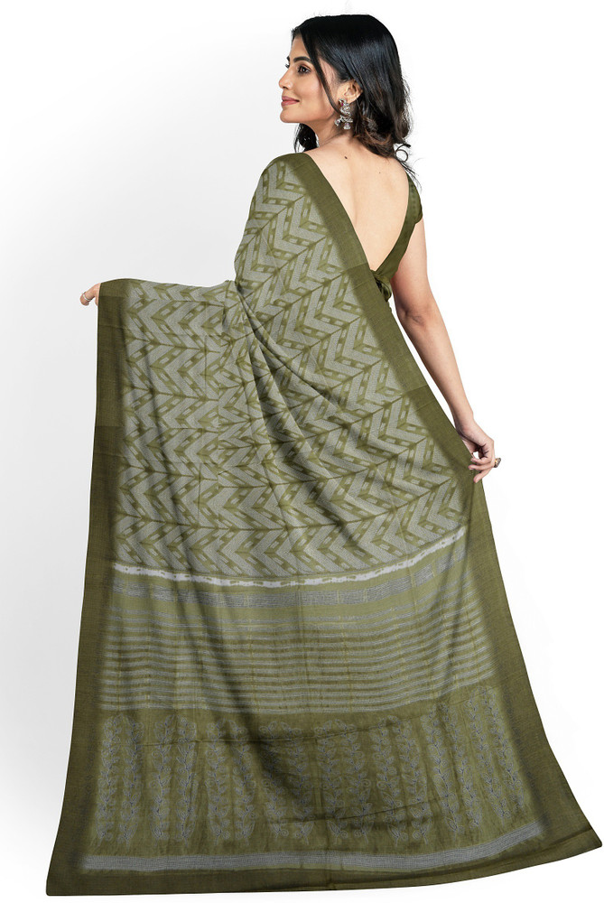 Buy Pothys Self Design Daily Wear Cotton Jute Green Sarees Online Best Price In India Flipkart