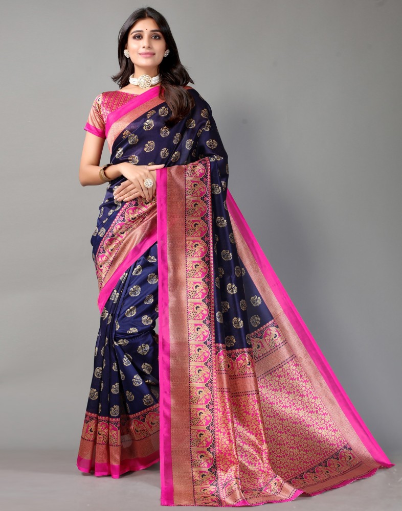 Buy AVANTIKA FASHION Woven Kanjivaram Pure Silk, Art Silk Pink Sarees Online  @ Best Price In India | Flipkart.com