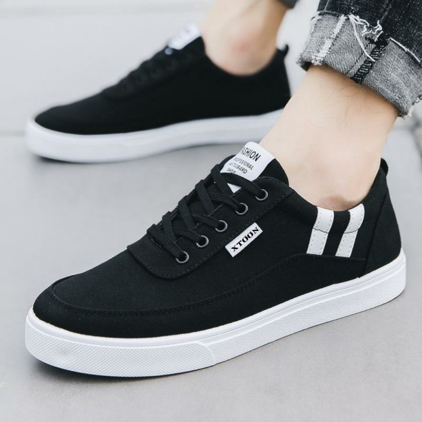 Black canvas outlet sneakers