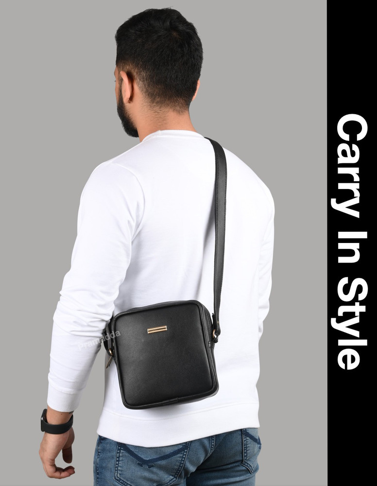 Pramadda Pure Luxury Black Sling Bag Stylish Square Crossbody Side
