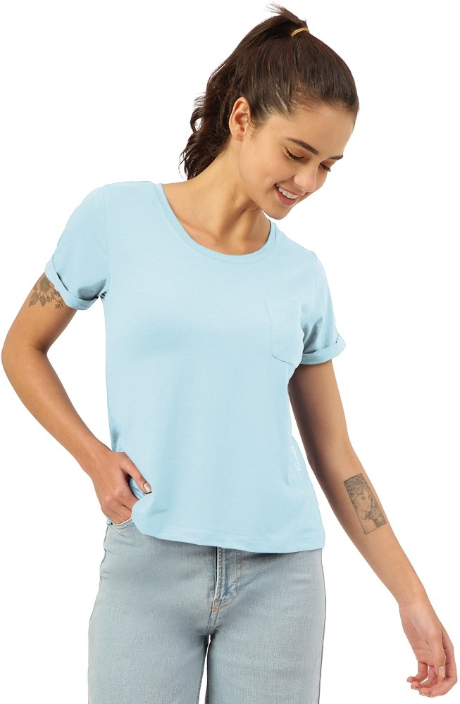 FREECULTR Solid Women Round Neck Light Blue T Shirt Buy FREECULTR Solid Women Round Neck Light Blue T Shirt Online at Best Prices in India Flipkart