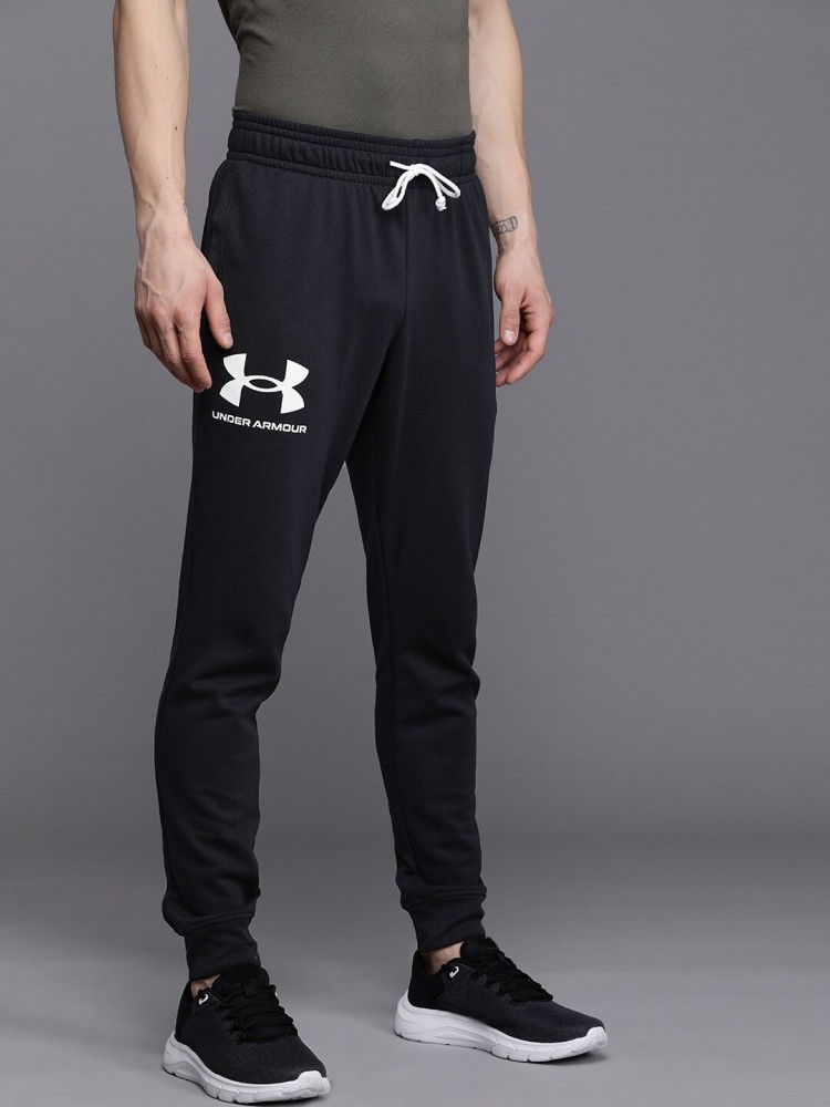 Mens sports pants Under Armour RIVAL TERRY JOGGER black