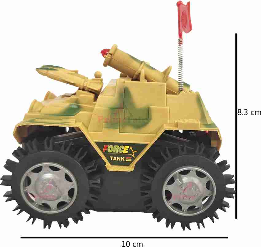 PRIMEFAIR Military Shade Tumbling Tank 360 Action Stunt Tank Toy