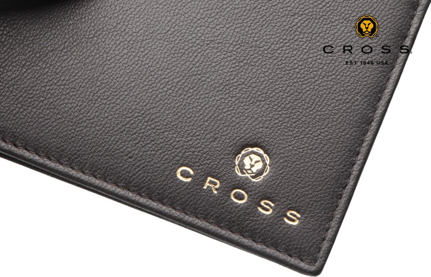 CROSS Men Casual Grey Genuine Leather Wallet Dark Brown Price in India Flipkart