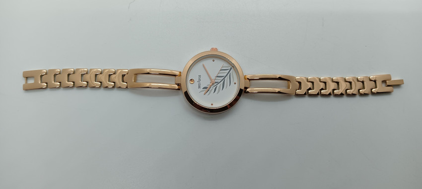 Sea force Casual Ladies Watch White Dial Rose Gold Case And