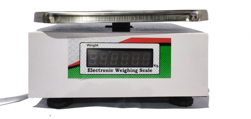 Weight Capacity 30kg x 1g Accuracy, Electronic Chargeable Weighing Machine  / Weighing Scale with Front & Back Double Green Display, Stainless Steel  Pan, 10x12inches (25x30cm) for Kirana Shop, Kitchens and Factories. -  ImStarTrading