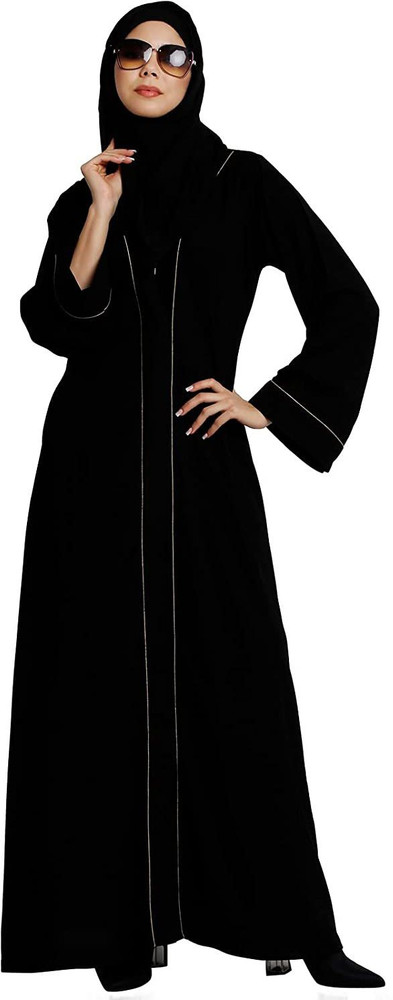 Black open front abaya hotsell